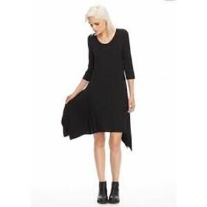 EILEEN FISHER 3/4 Sleeve Stretchy Knit Dress Size Small / S Black